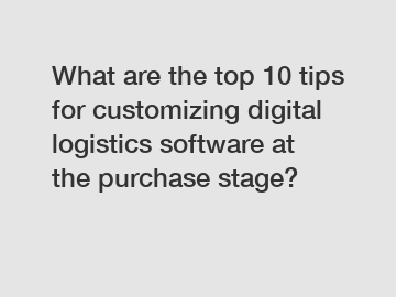 What are the top 10 tips for customizing digital logistics software at the purchase stage?
