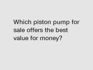 Which piston pump for sale offers the best value for money?