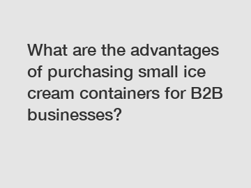 What are the advantages of purchasing small ice cream containers for B2B businesses?