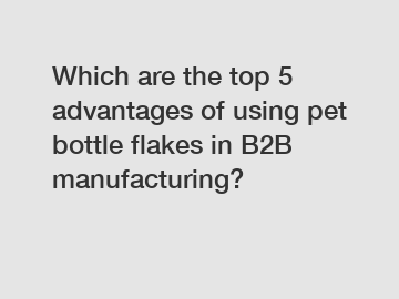 Which are the top 5 advantages of using pet bottle flakes in B2B manufacturing?