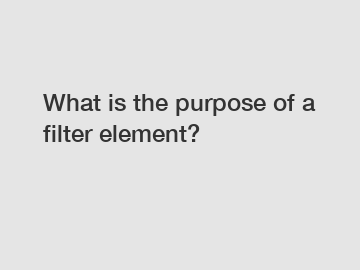 What is the purpose of a filter element?