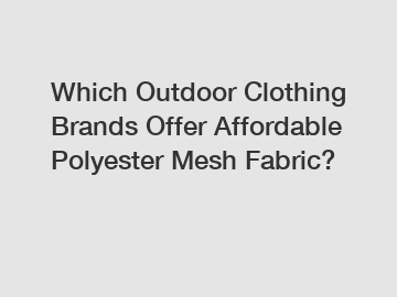 Which Outdoor Clothing Brands Offer Affordable Polyester Mesh Fabric?