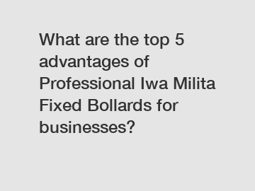 What are the top 5 advantages of Professional Iwa Milita Fixed Bollards for businesses?