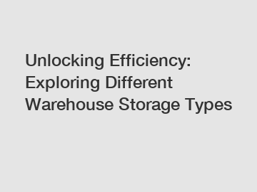 Unlocking Efficiency: Exploring Different Warehouse Storage Types